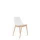 Polypropylene Shell Chair With Upholstered Seat Pad and Beech Wooden 4-Leg Frame